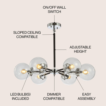 Caleb 28" Brass Cluster Pendant